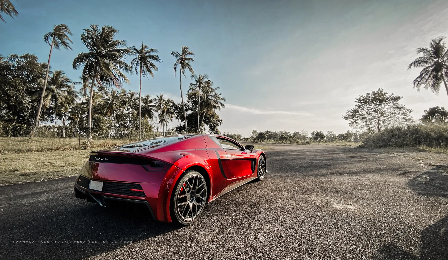 The VEGA among palm trees at the Pannala race track